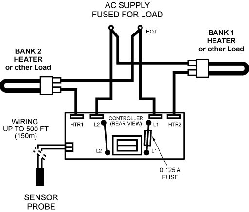 Sauna Controller wiring for up to 60 Amps